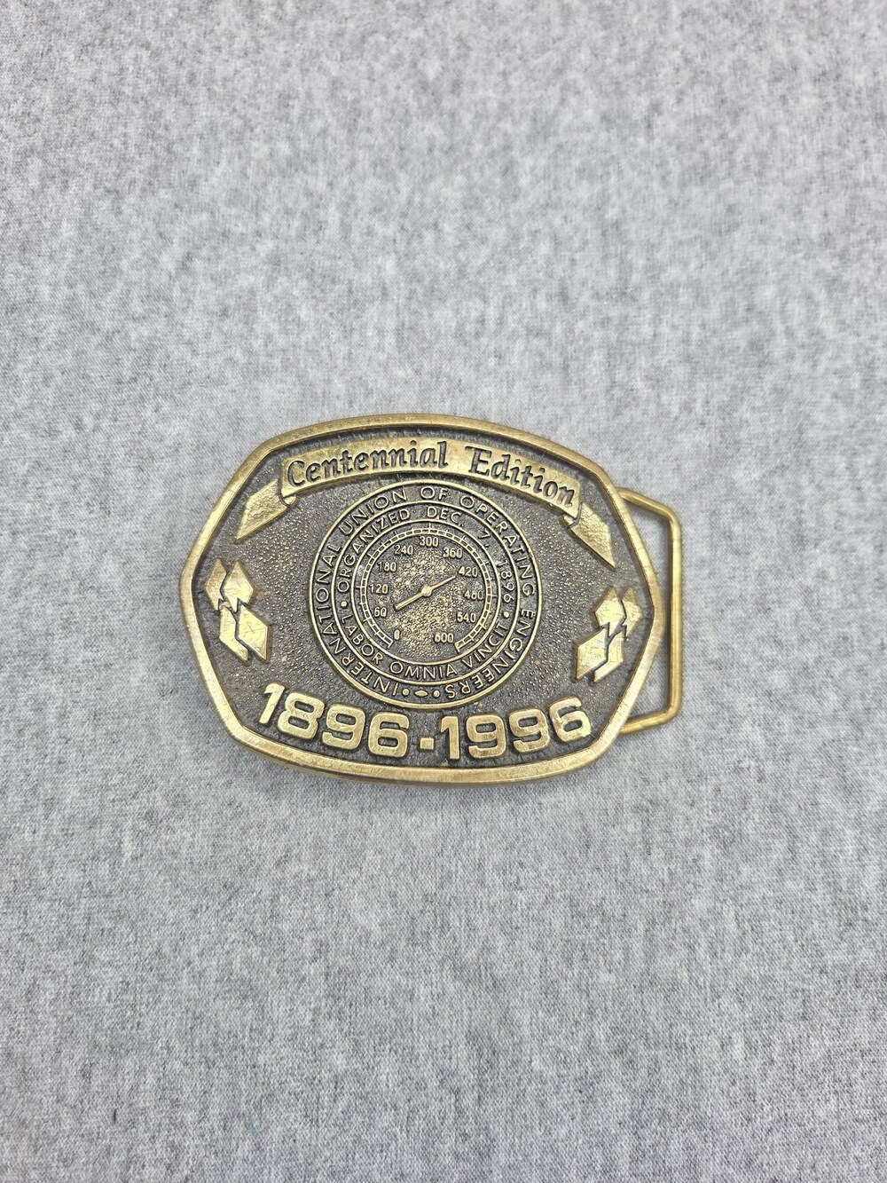 IUOE Operating Engineers Centennial Belt Buckle 1896 1996 Union Made in USA